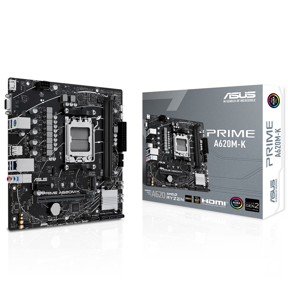 ASUS Prime A620M-K 6400MHz (OC) DDR5 Soket AM5 M.2 HDMI VGA mATX Anakart
